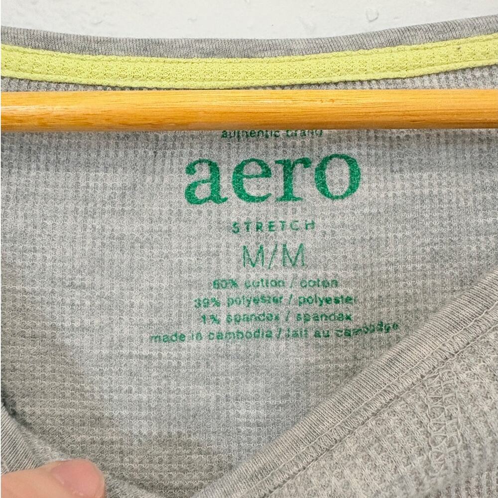 Vintage Y2K Aeropostale Long Sleeve Thermal Gray Preppy Rainbow - Picture 3 of 4